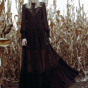 BNWT - MIDNIGHT RITUAL SHEER MAXI DRESS - MEDIUM